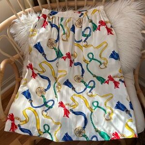 Vintage Evan Picone Petites Skirt with Red, Blue, Green & Yellow Nautical Print